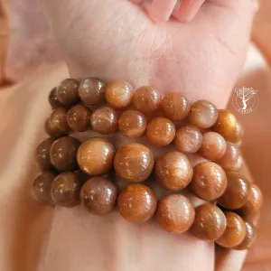 Peach Moonstone with Sunstone Bracelet Artistic Expression, Creativity & Manifestation