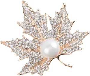 Pearl Boutonniere Crystal Brooch Fashion Pin for Women Bridal Banquet Accessory