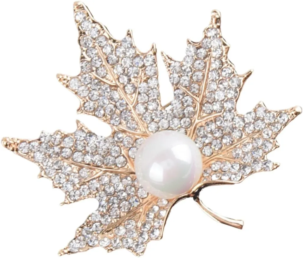 Pearl Boutonniere Crystal Brooch Fashion Pin for Women Bridal Banquet Accessory