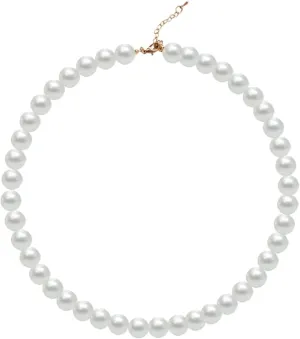 Pearl Choker Necklace for Women, 4/6/8/10mm White Imitation Pearl Necklace, Round Faux Glass Pearl Necklace, Pearl Necklace, Elegant Wedding Parties Pearl Necklace