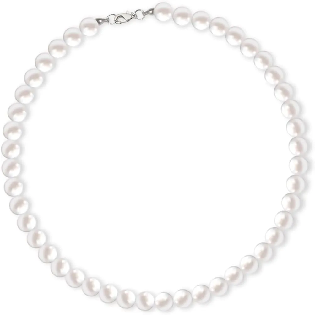 Pearl Choker Necklaces for Men White Pearl Necklace Set Gold Chain Layered Necklace Trendy Pearl Jewelry for Men Birthday Gifts for Boyfriend