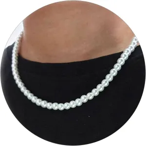 Pearl Necklace for Men Round White Pearl Necklace Jewelry Pearl Choker Necklace Strand Pearl Jewelry Gift for Men