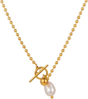 Pearl Necklace for Women Dainty Round Pearl Pendant Necklace Trendy Pearl Necklace Simple Wedding Prom Bridal Pearls Jewelry Gifts