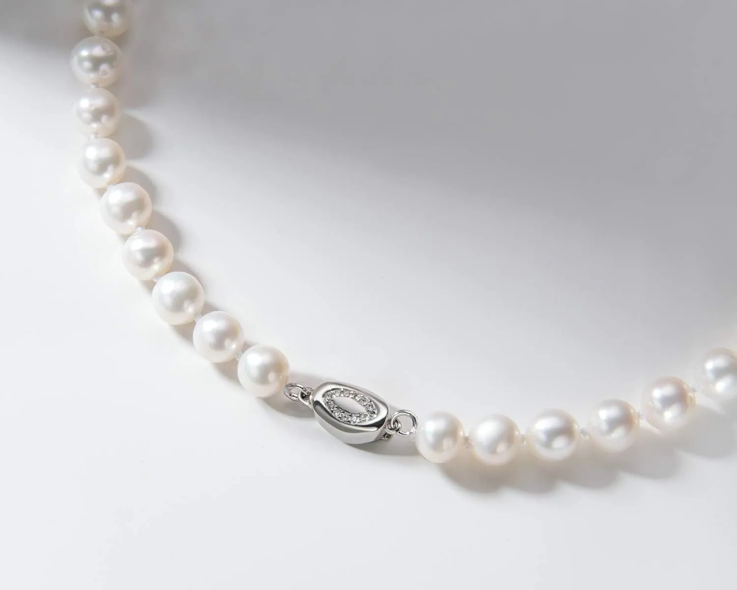Pearl Strand Necklace for Women Men, Freshwater Cultured White Pearl Bead Choker/Long Necklaces Jewelry Gift for Mom Wife Bride, Size: 6-7mm/7-8mm/8-9mm/9-10mm/10-11mm