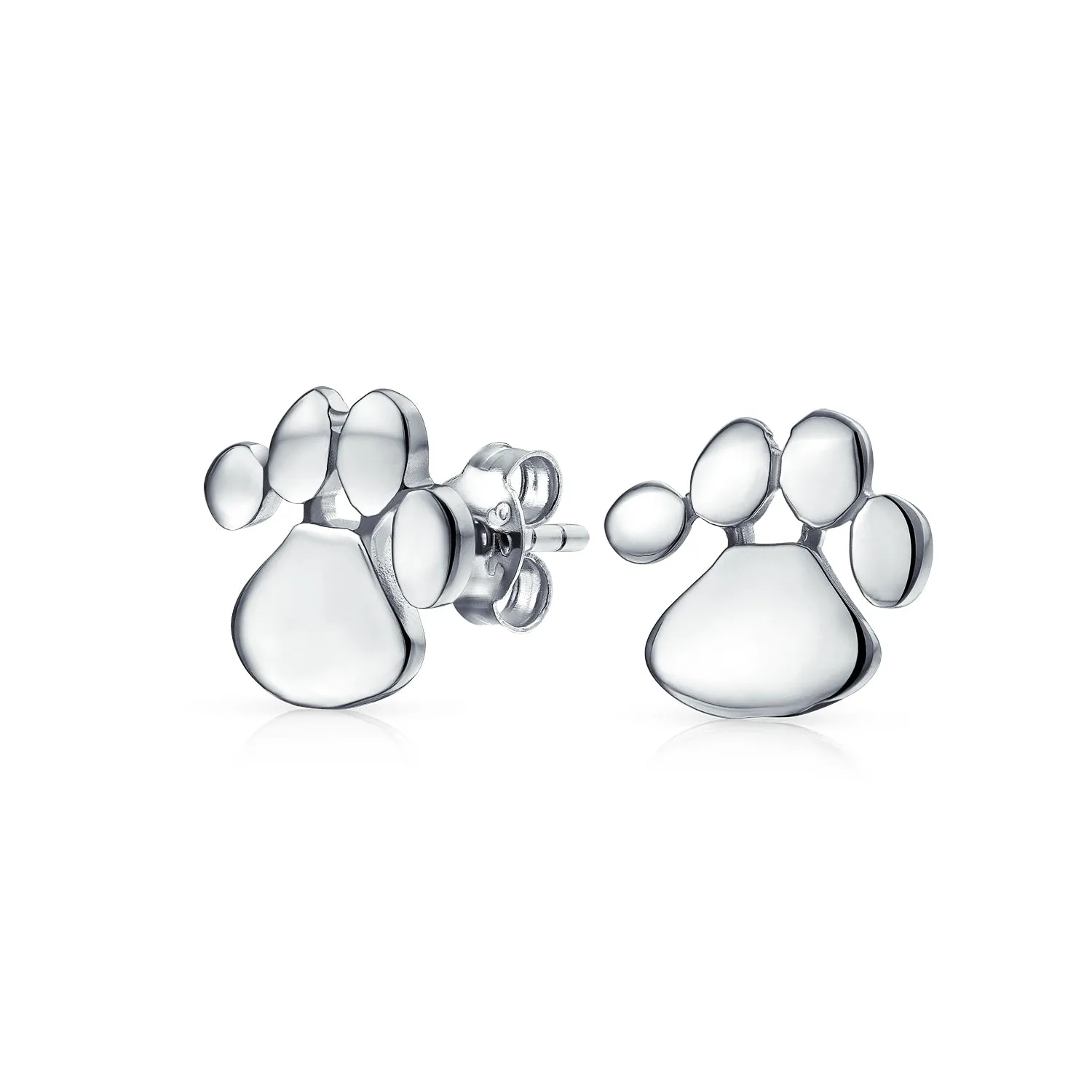 Personalized Initials Pet Paw Print Stud Earrings & Pendant in Gold/Silver
