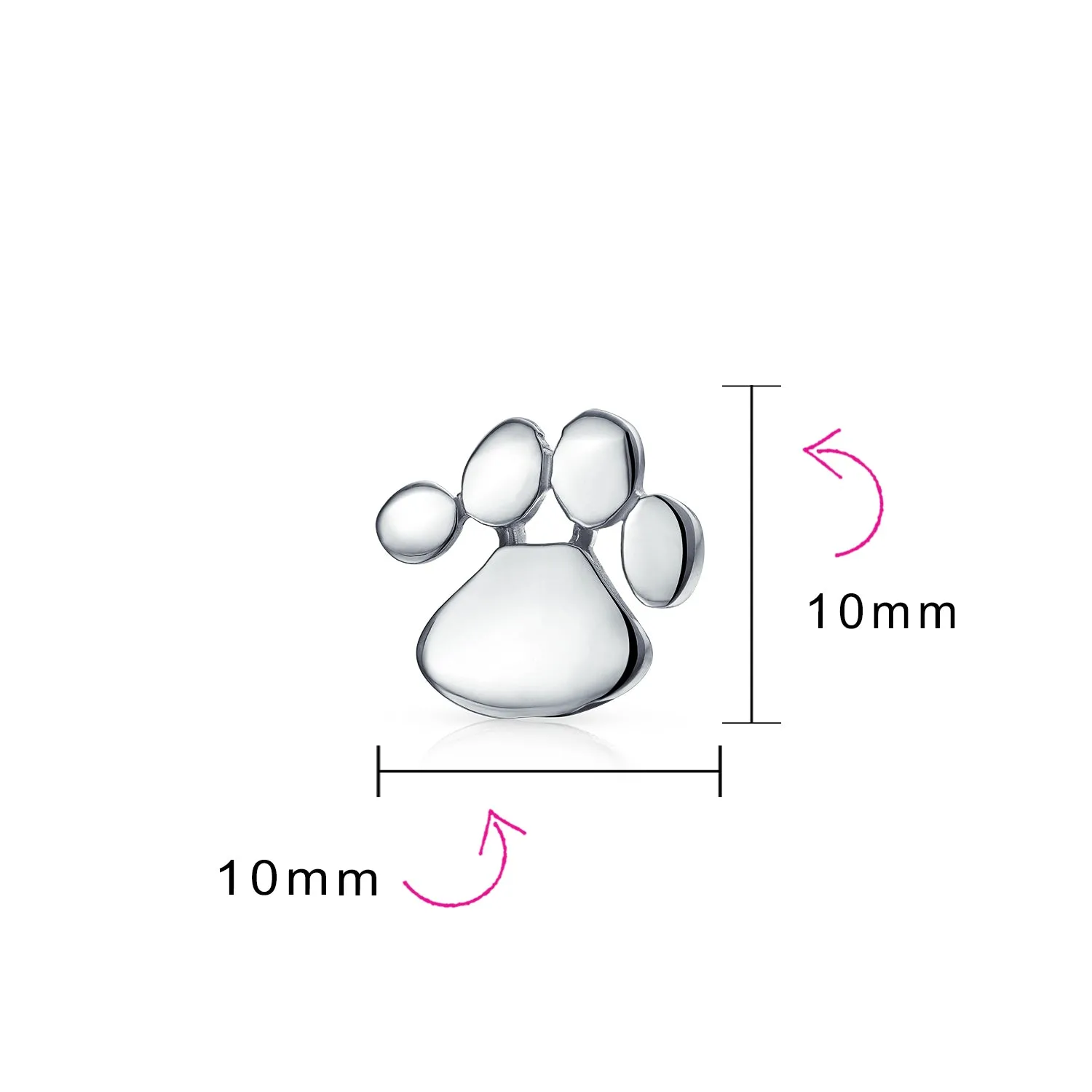 Personalized Initials Pet Paw Print Stud Earrings & Pendant in Gold/Silver