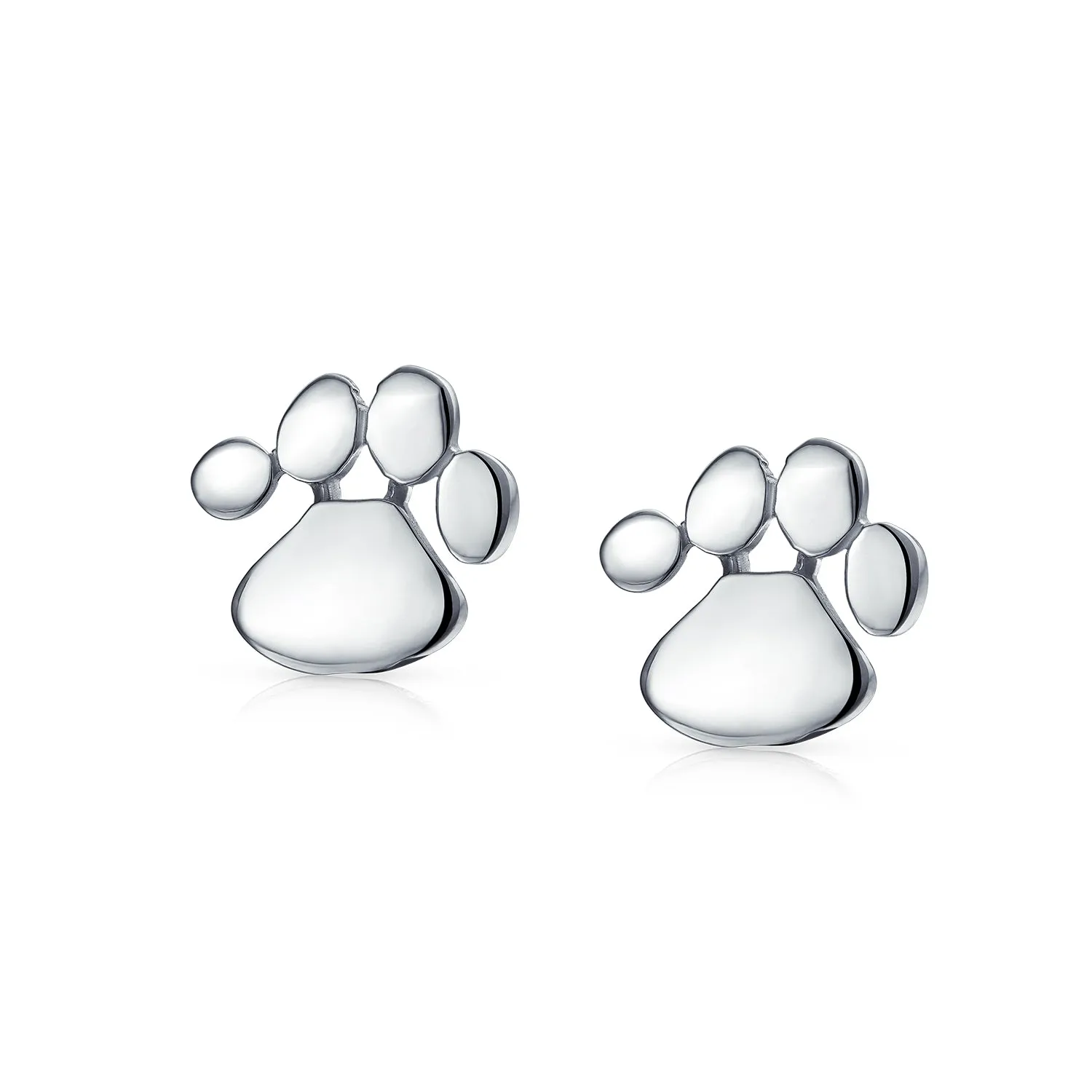 Personalized Initials Pet Paw Print Stud Earrings & Pendant in Gold/Silver