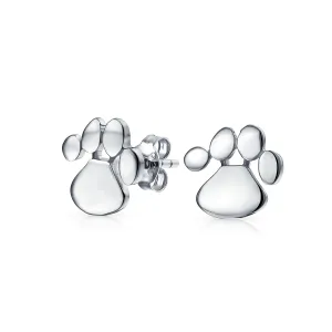 Personalized Initials Pet Paw Print Stud Earrings & Pendant in Gold/Silver