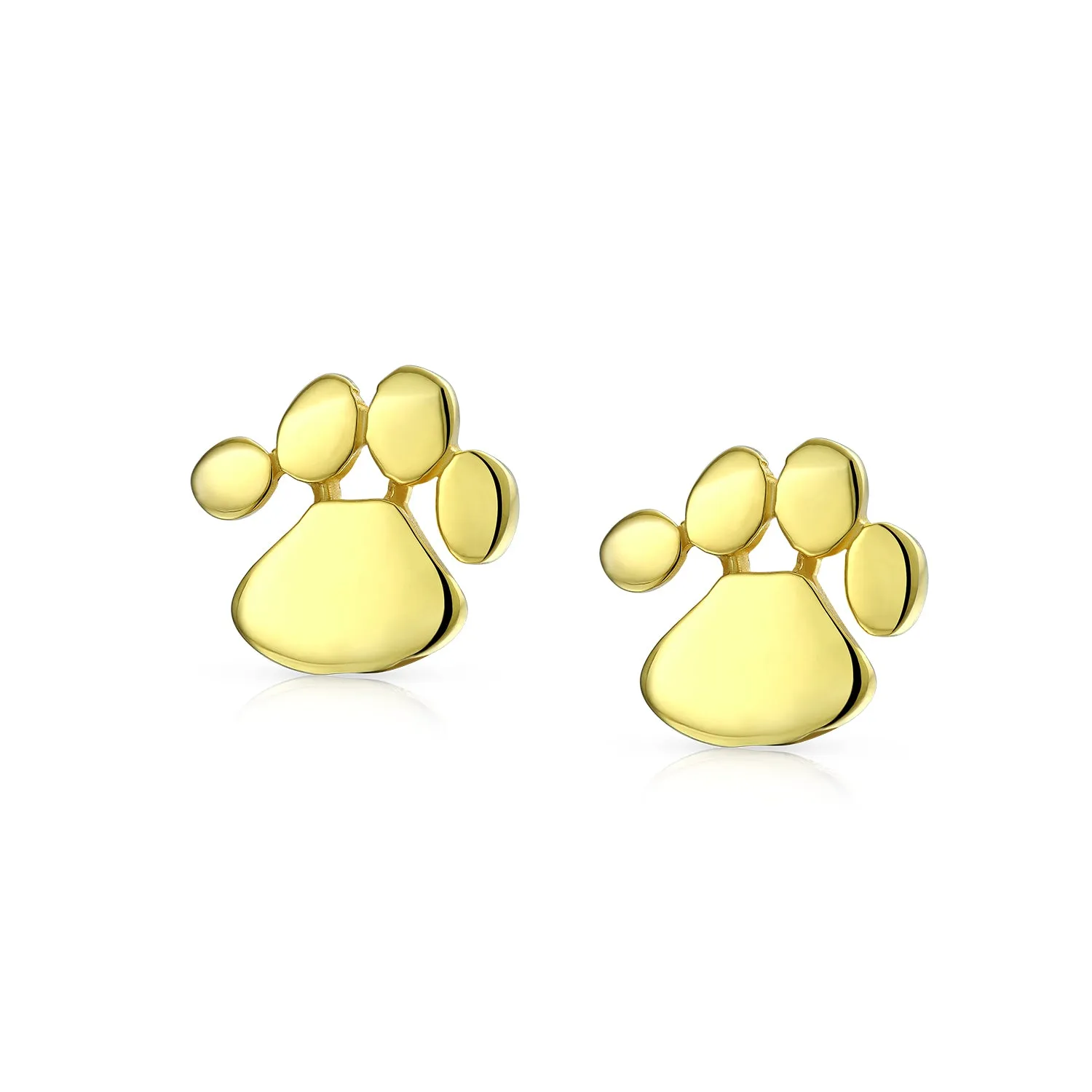 Personalized Initials Pet Paw Print Stud Earrings & Pendant in Gold/Silver