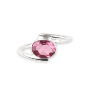 pink tourmaline Gemstone Ring, 925 Sterling Silver Ring Handmade Statement Ring For Women and Girls Natural Gemstone Ring Christmas Gift For her, Promise Ring Size US 6 Minimalist Ring