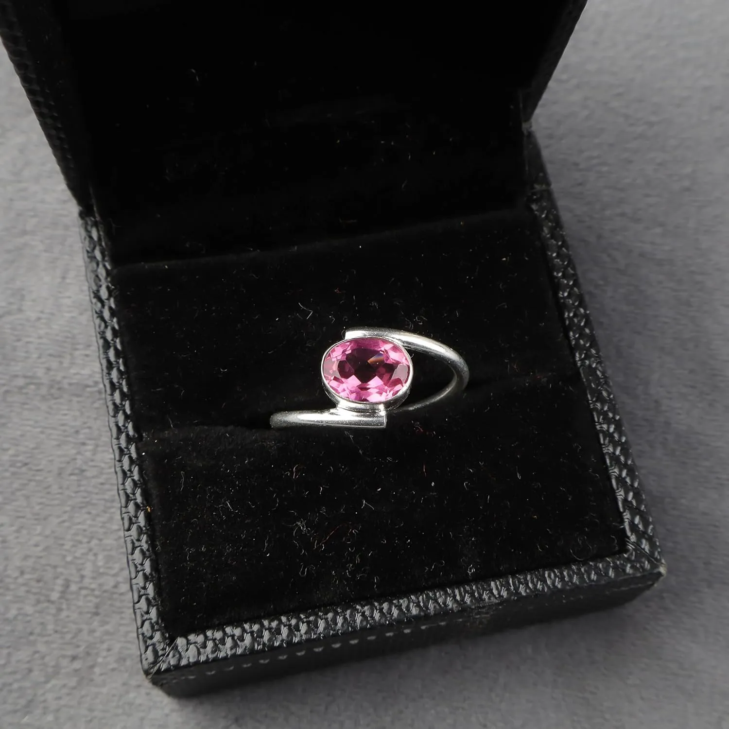 pink tourmaline Gemstone Ring, 925 Sterling Silver Ring Handmade Statement Ring For Women and Girls Natural Gemstone Ring Christmas Gift For her, Promise Ring Size US 6 Minimalist Ring