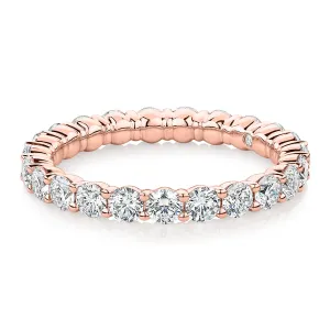 Premium Lab-Grown Diamond, 1.86 carat TW round brilliant all-rounder wedding or eternity band in 18 carat rose gold