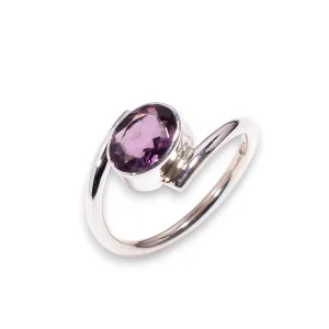 Rare Amethyst Gemstome Ring Solid 925 Sterling Silver Ring For Womens Silver Wedding Ring February Birthstone Ring Bezel Set Gemstone Ring Ring Size 6 US Minimalist Ring