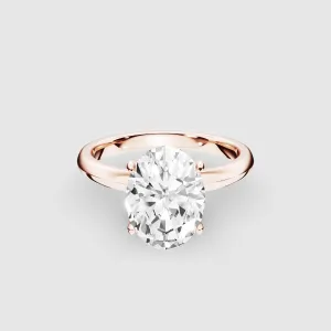 Rayon Lab Grown Solitaire Diamond Ring-Oval
