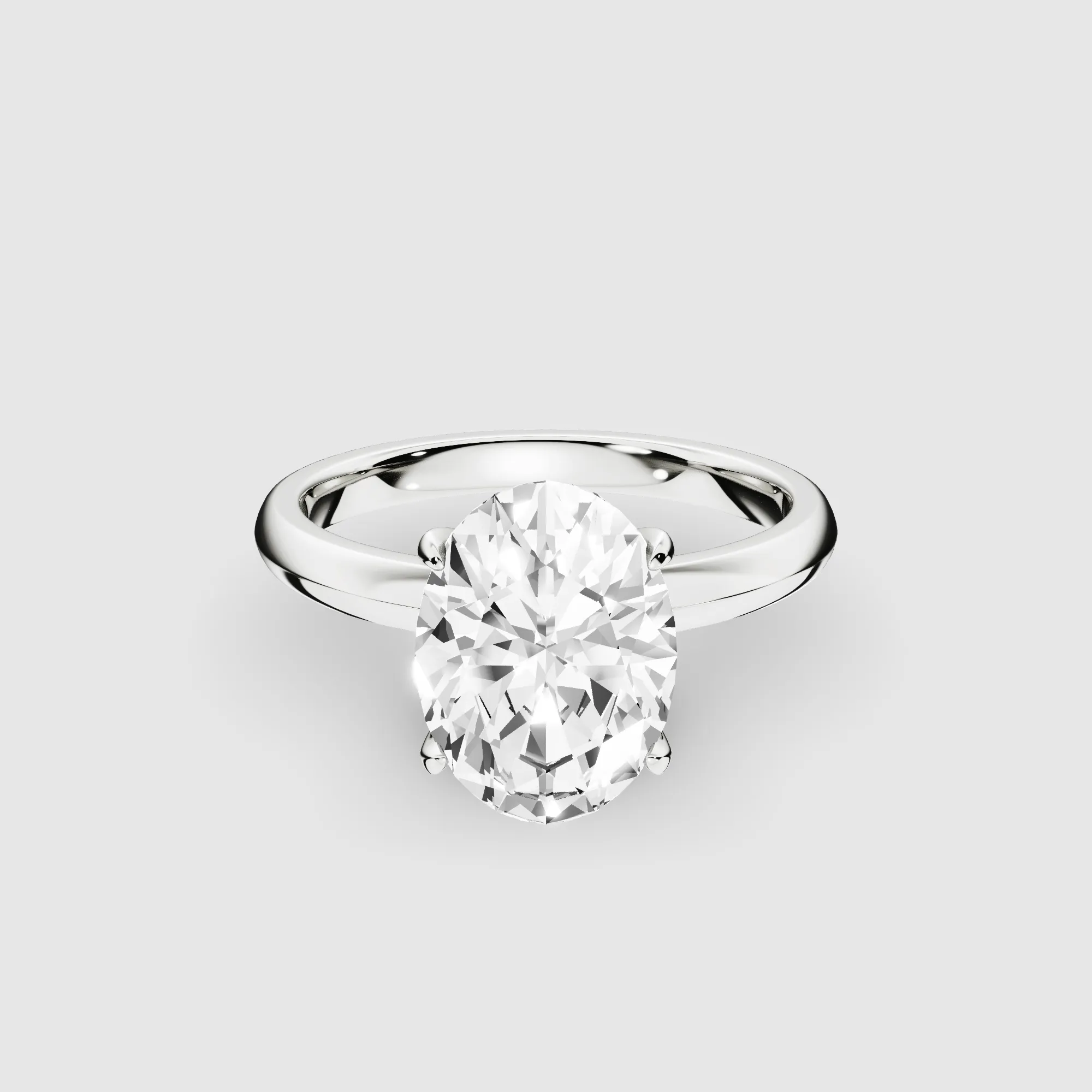 Rayon Lab Grown Solitaire Diamond Ring-Oval