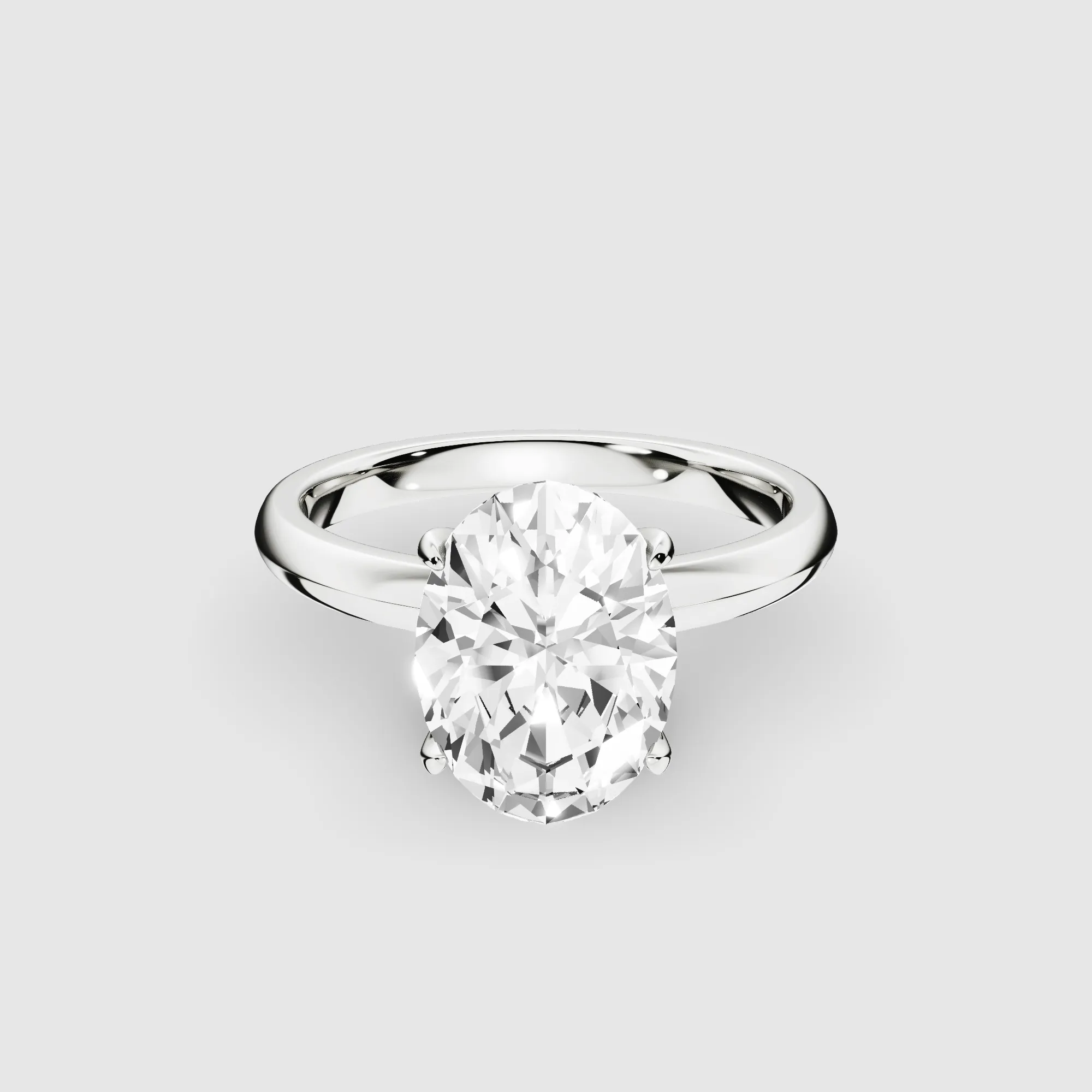 Rayon Lab Grown Solitaire Diamond Ring-Oval