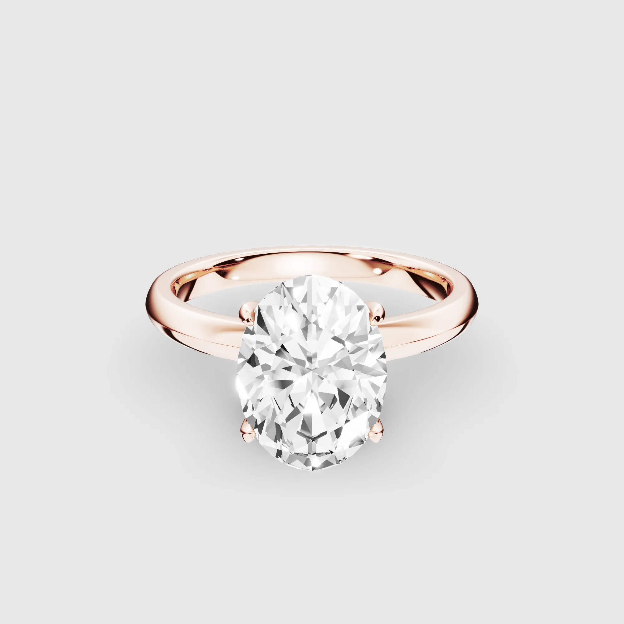 Rayon Lab Grown Solitaire Diamond Ring-Oval
