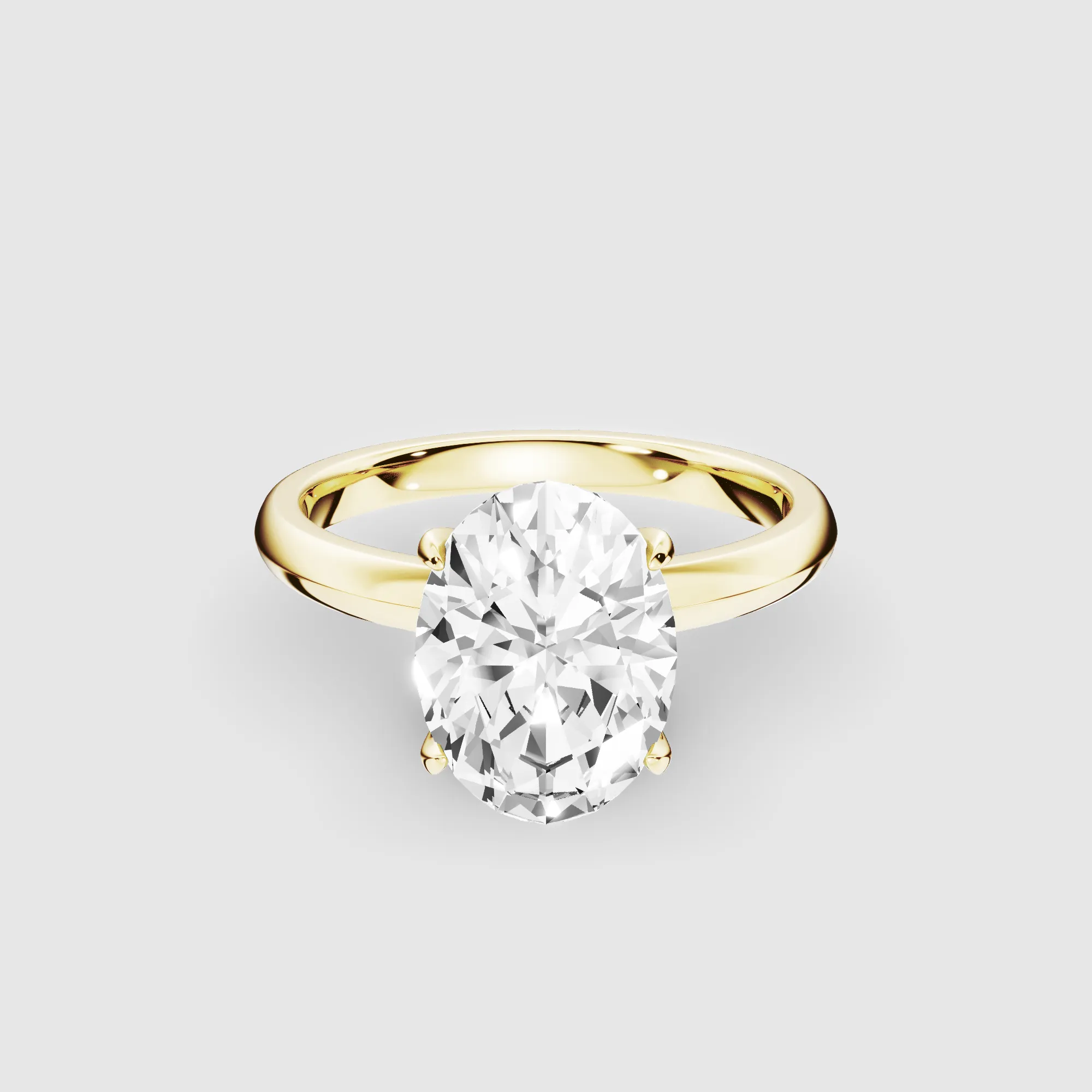 Rayon Lab Grown Solitaire Diamond Ring-Oval