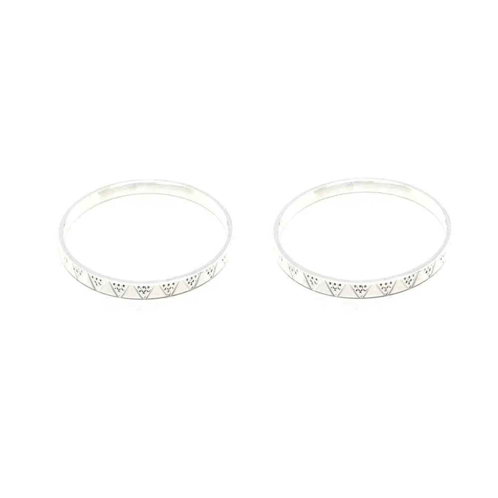 Real Silver Women Bangles Bracelet (Kangan)-Pair