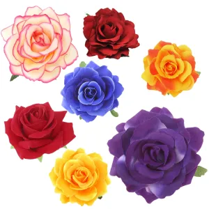 Red Rose Flower Brooch Pin Hair Clip for Women Elegant Floral Accessory for Parties Weddings and Special Occasions Versatile Hair and Dress Decoration