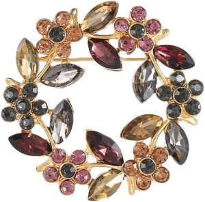 Rhinestone Flower Brooch and Pins for Women Crystal Wreath Floral Broche Ladies Dress Collar Jacket Clothing Accessories Decor Bridal Wedding Birthday Party Fashion Jewelry Gifts
