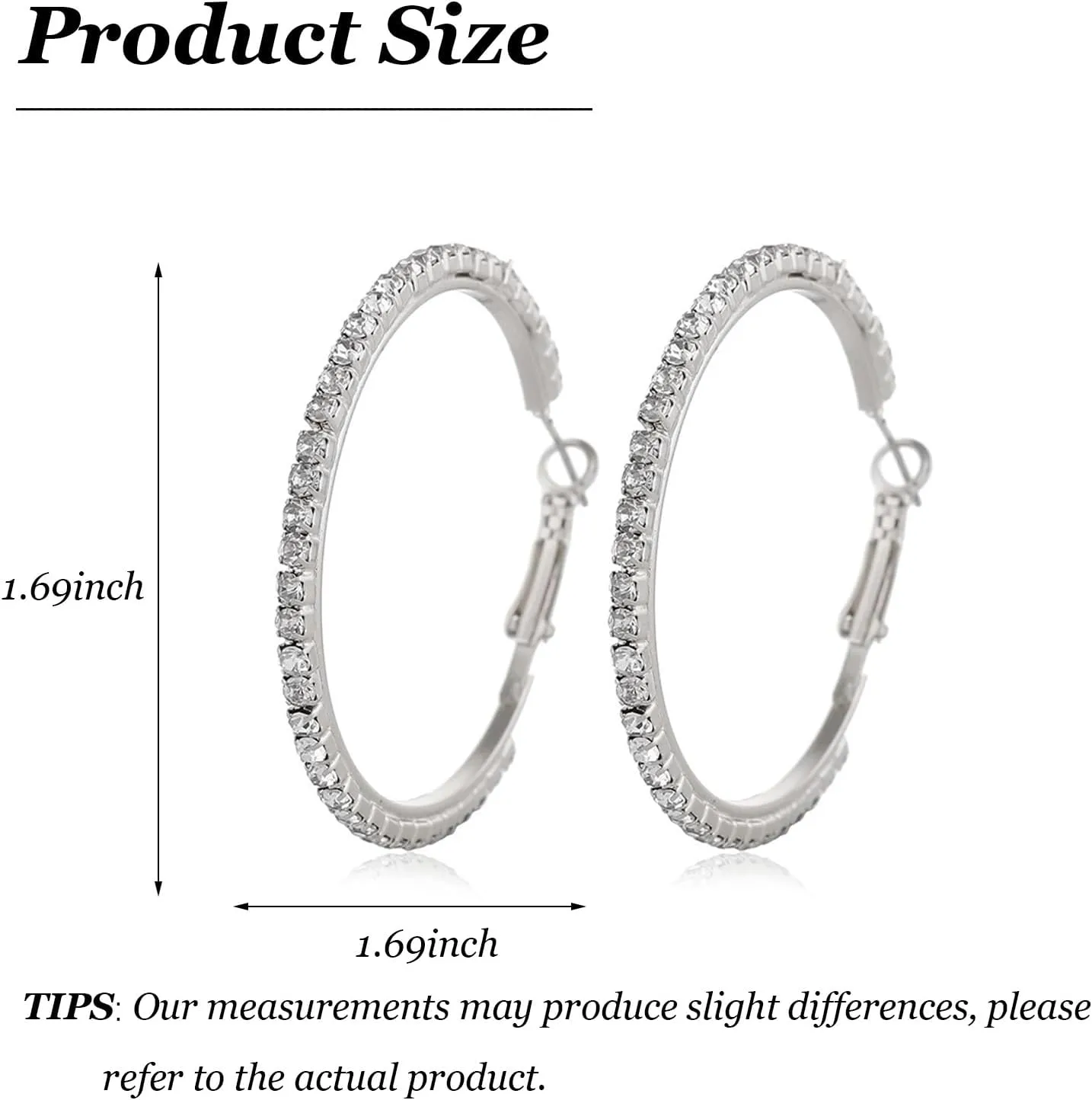 Rhinestone Hoop Earrings for Women Trendy Prom Dresses 2025 Big Gold/Silver Hoop Earrings Large Glitter Hoop Earrings Sparkly Hoops Earring Wedding Prom Formal Jewelry Gifts