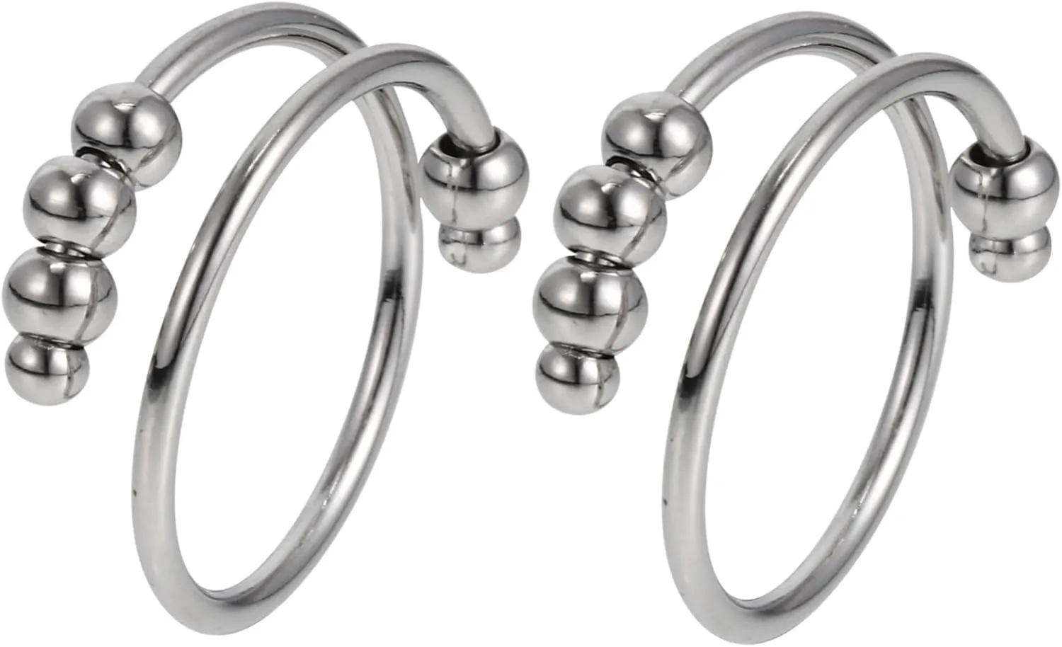 Ring Rotating Finger Adjustable for Women Adjustable for Men Helix Jewelry With Beads Stacking Fidget