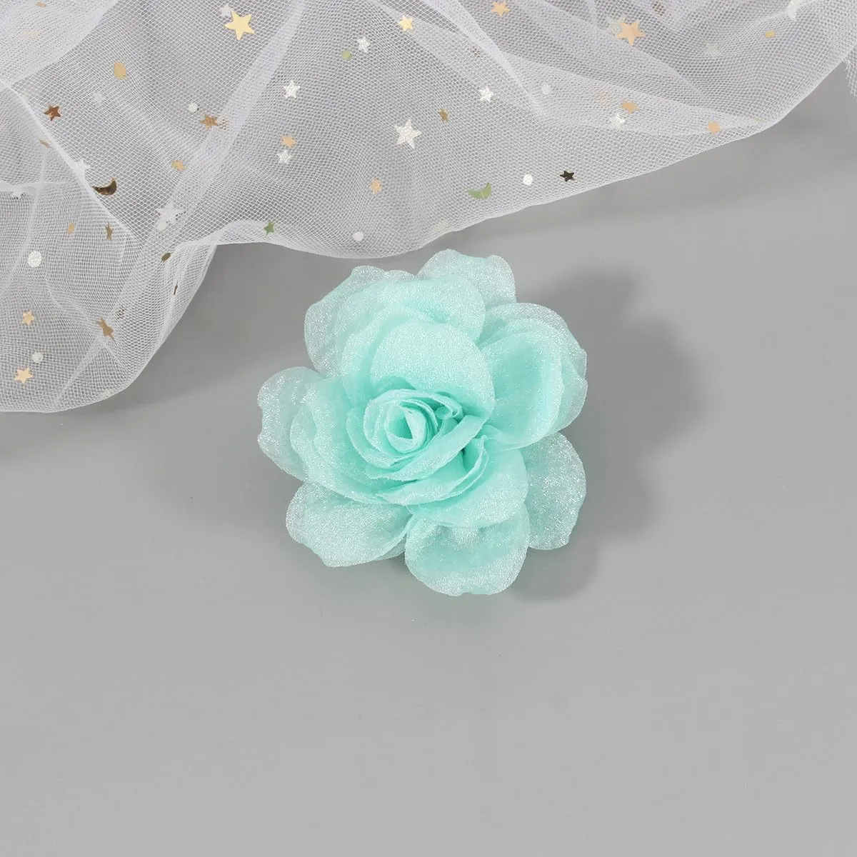 Rose Flower Brooches and Pins for Women | Pale Green Brooches for Women with Hair Clip | Hair Pins for Women & Flower Clips for Hair | Lapel Pins for Women | Hat Pins for Women, 3.1 Inches, Pale Green