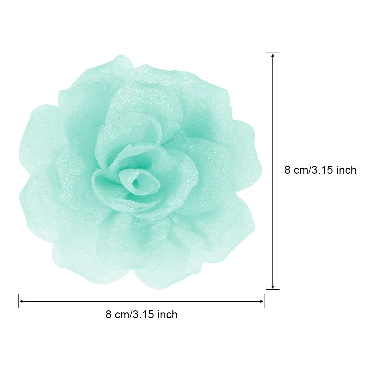 Rose Flower Brooches and Pins for Women | Pale Green Brooches for Women with Hair Clip | Hair Pins for Women & Flower Clips for Hair | Lapel Pins for Women | Hat Pins for Women, 3.1 Inches, Pale Green