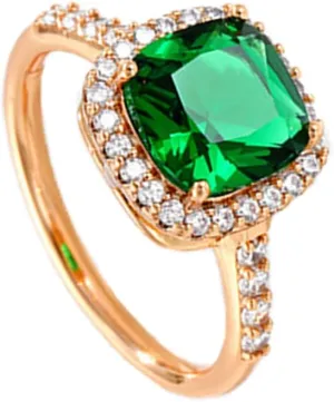 Rose Gold Plated Square Gemstone Style Rings Women's Emerald Rings Emerald Cut Gemstone Engagement Rings Wedding Rings