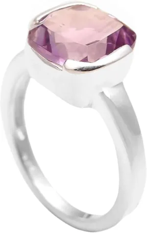 Round Gemstone Purple Amethyst Gemstone Engagement Rings for Women, 925 Sterling Silver Statement Jewelry Rings