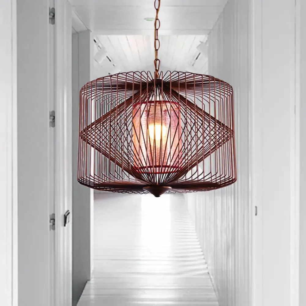 Rustic Geometric Pendant Lamp - Perfect for Restaurants