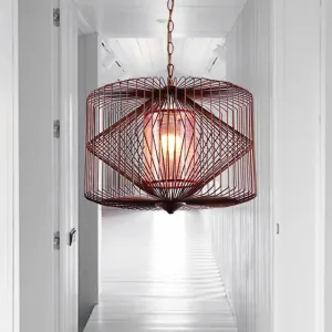 Rustic Geometric Pendant Lamp - Perfect for Restaurants