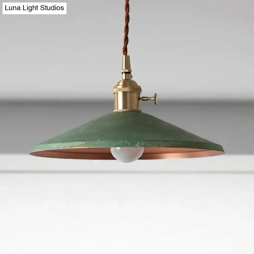Rustic Saucer Shade Pendant Light with Adjustable Cord - Silver/Red/Blue