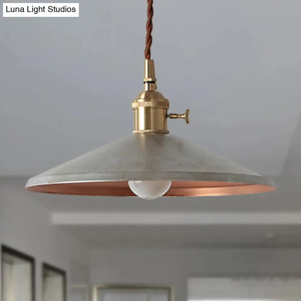 Rustic Saucer Shade Pendant Light with Adjustable Cord - Silver/Red/Blue