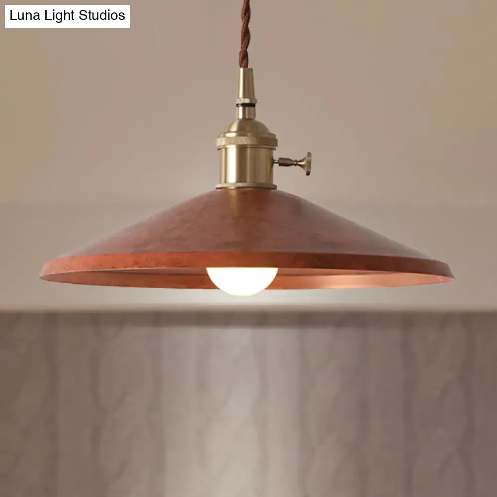 Rustic Saucer Shade Pendant Light with Adjustable Cord - Silver/Red/Blue