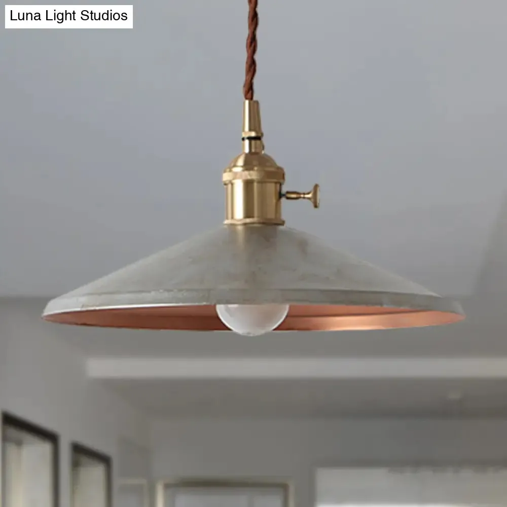 Rustic Saucer Shade Pendant Light with Adjustable Cord - Silver/Red/Blue