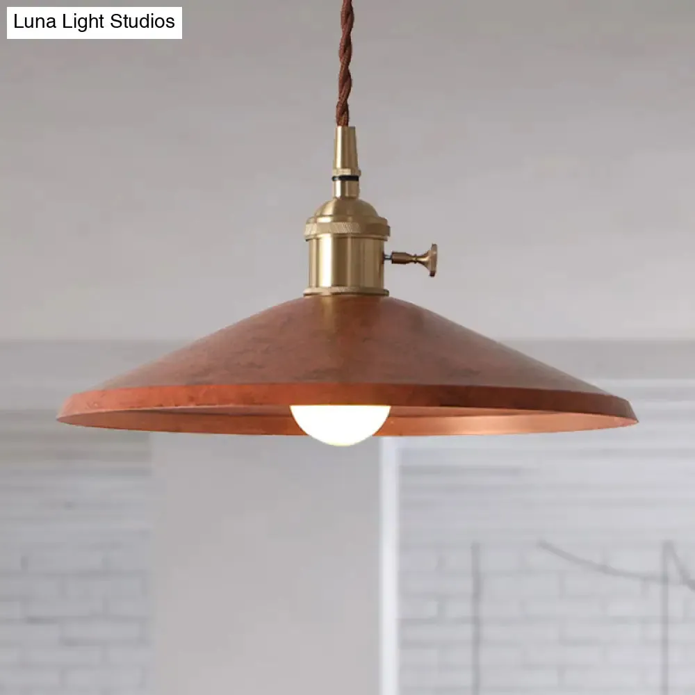 Rustic Saucer Shade Pendant Light with Adjustable Cord - Silver/Red/Blue