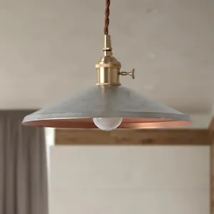 Rustic Saucer Shade Pendant Light with Adjustable Cord - Silver/Red/Blue