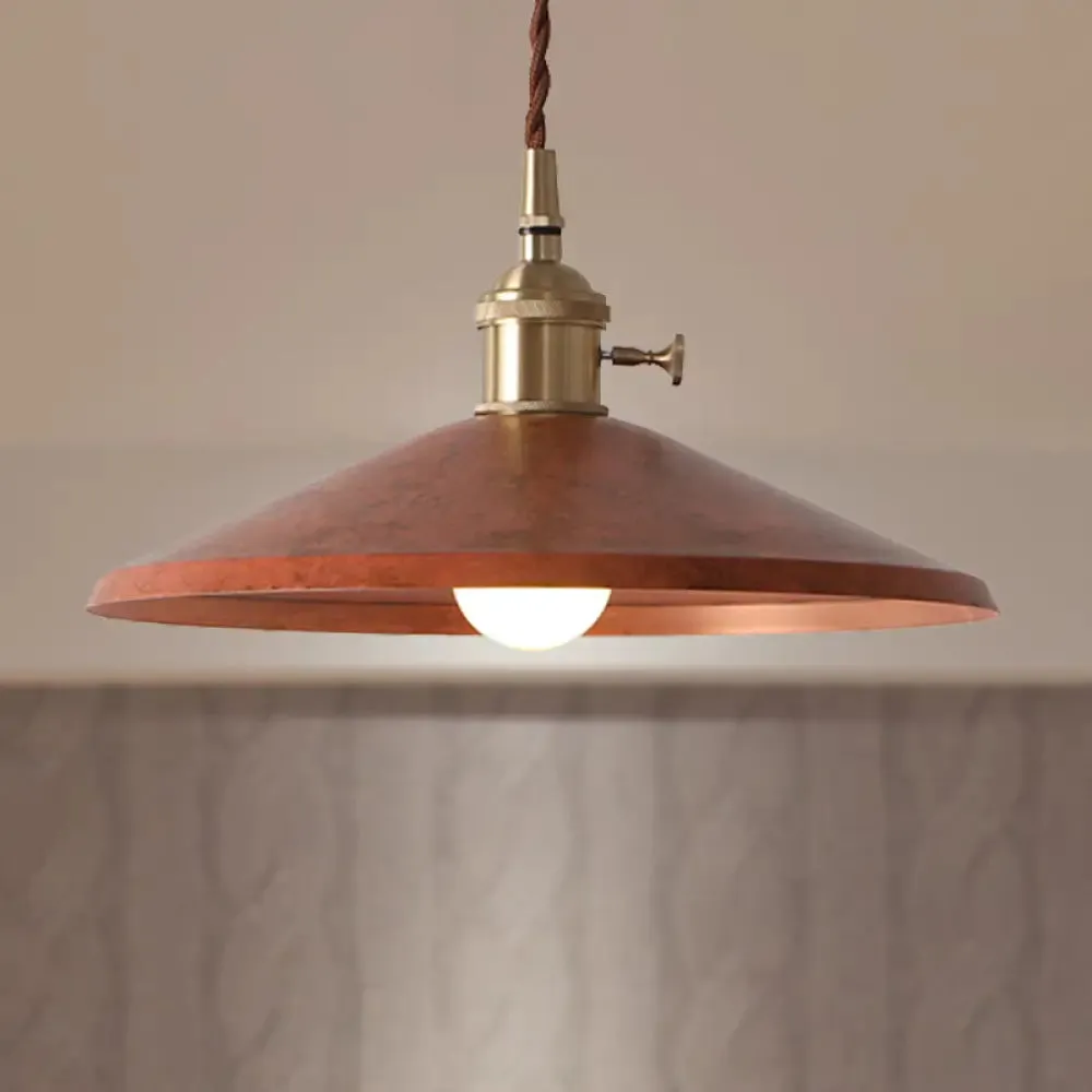Rustic Saucer Shade Pendant Light with Adjustable Cord - Silver/Red/Blue
