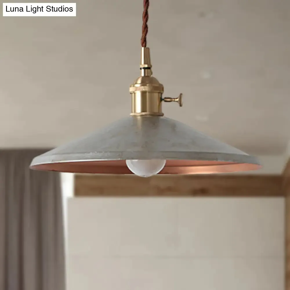 Rustic Saucer Shade Pendant Light with Adjustable Cord - Silver/Red/Blue