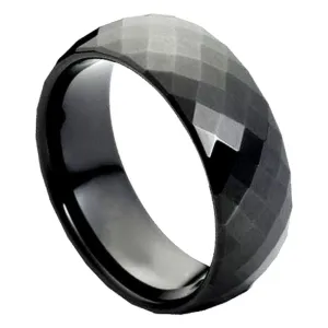 Scratch Free Tungsten Carbide Rings - 8mm Chip Chop Diamond Cuts