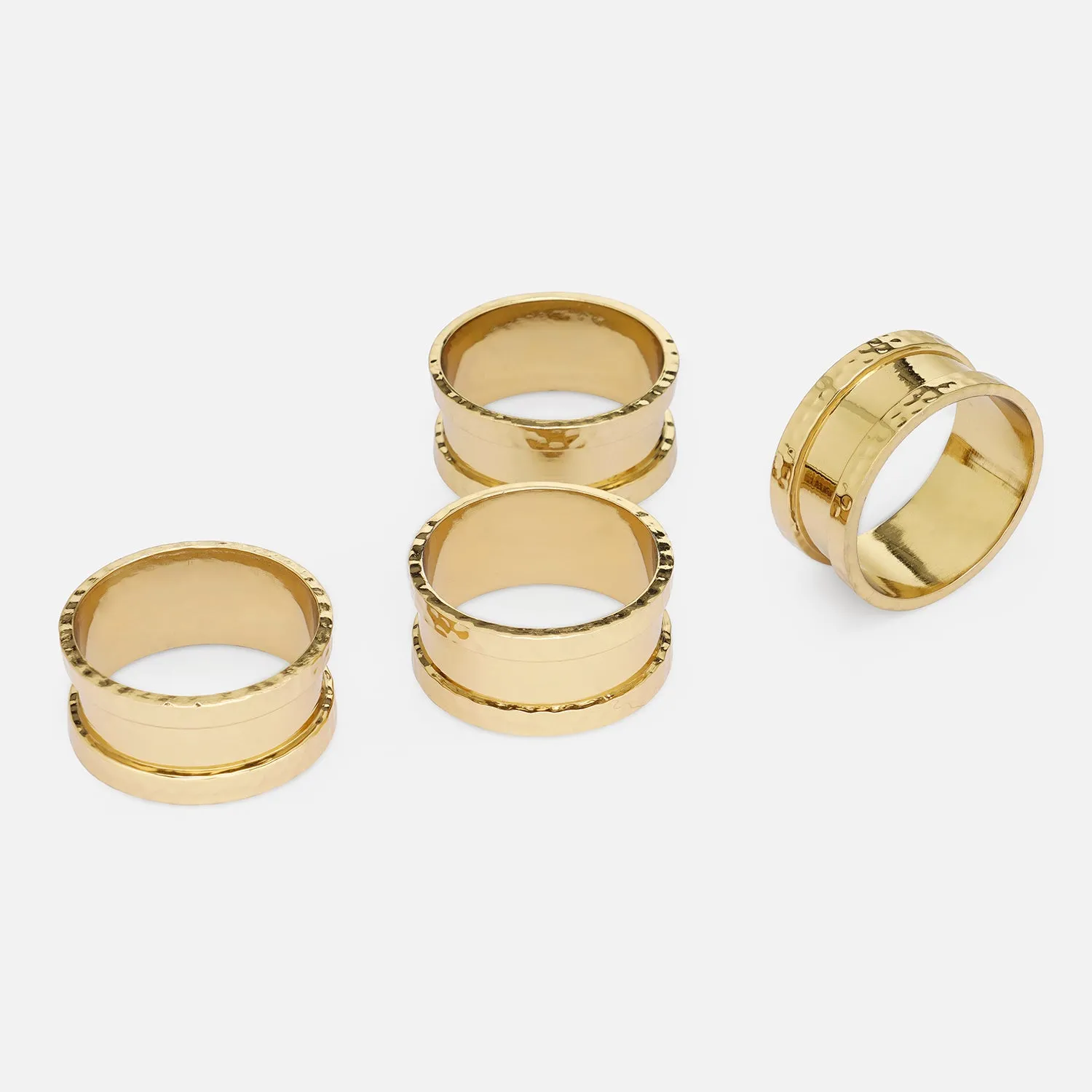 Set of 4 Gold Metal Napkin Rings