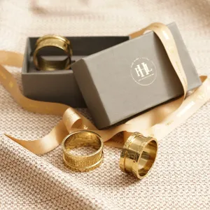 Set of 4 Gold Metal Napkin Rings