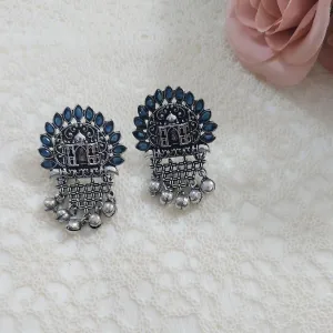 SHAGUN- BLUE OXIDISED EARRINGS