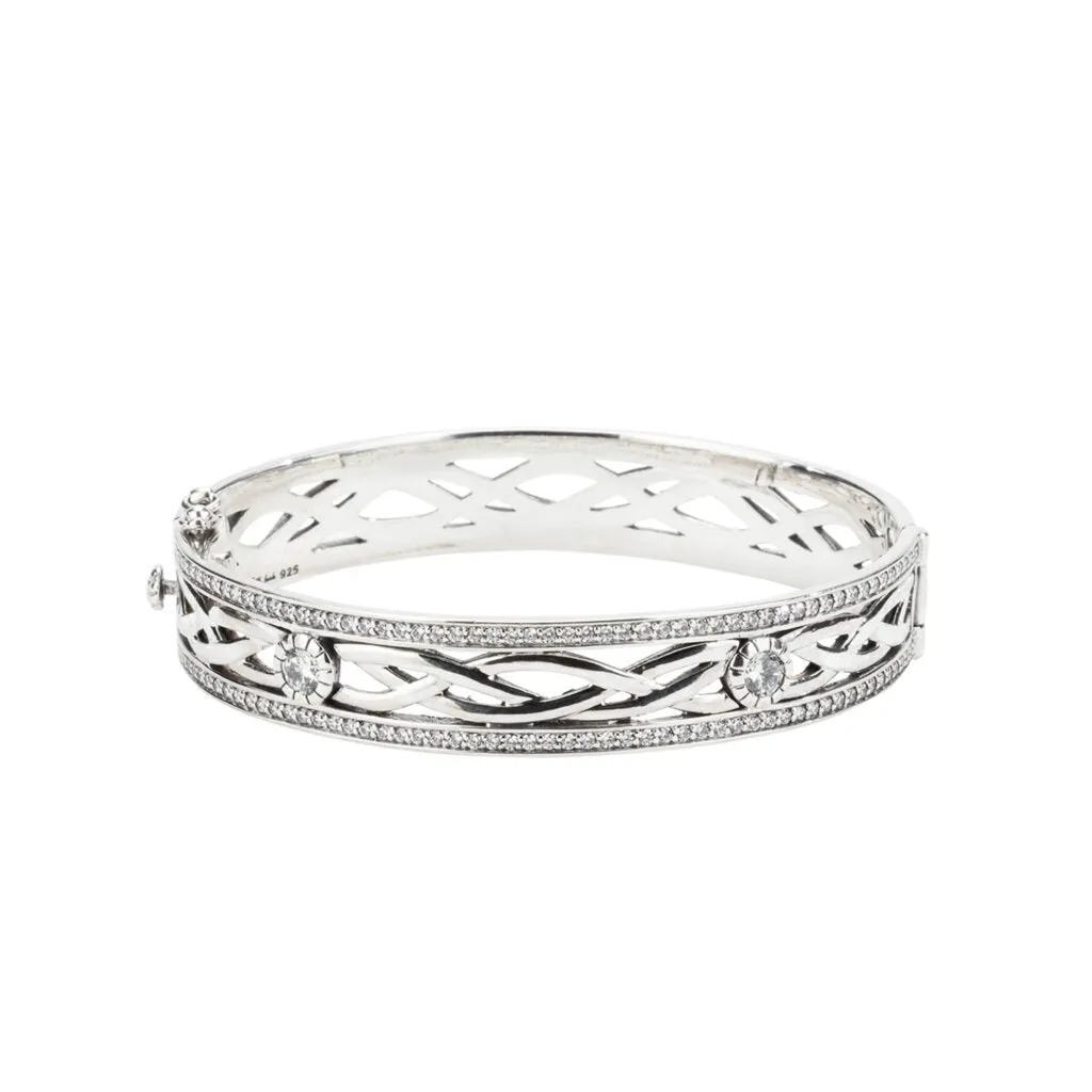 Silver Brave Heart Bangle | Keith Jack