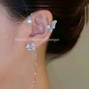 Silver Butterfly Ear Accessiories