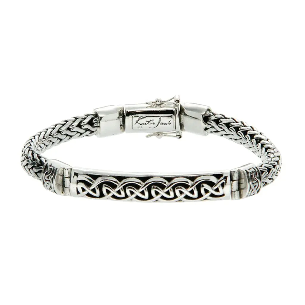 Silver Dragon Weave Eternity Bar Bracelet | Keith Jack