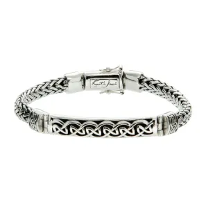 Silver Dragon Weave Eternity Bar Bracelet | Keith Jack