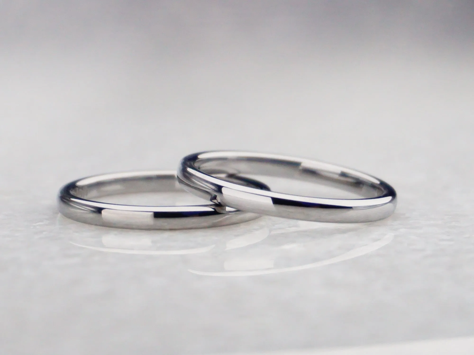 Silver Tungsten Ring, Polished Finish - 2MM